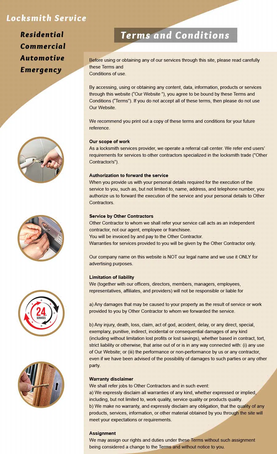 Solana Beach Locksmith, Solana Beach, CA 858-375-7162 - Terms-and-Condition